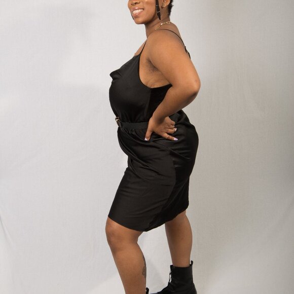 Black Dress Satin Plus Size - Picture 4 of 4
